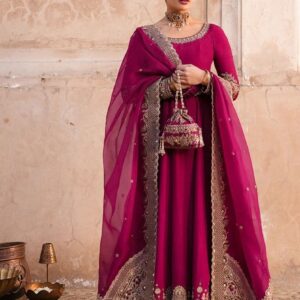 Magenta Zari Sharara Set